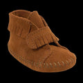 Minnetonka | Infants Velcro Front Strap Bootie Moccs - Pink & Brown