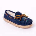 Minnetonka Pile Lined Hardsole Suede (Navy Shark) - Children's Slipper
