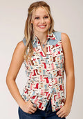 Roper | Boot Print Sleeveless Top