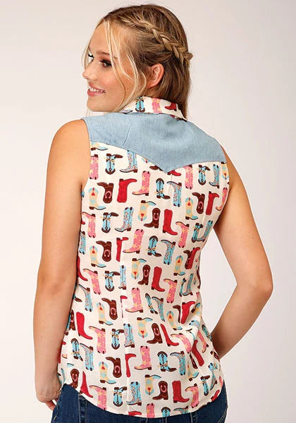 Roper | Boot Print Sleeveless Top
