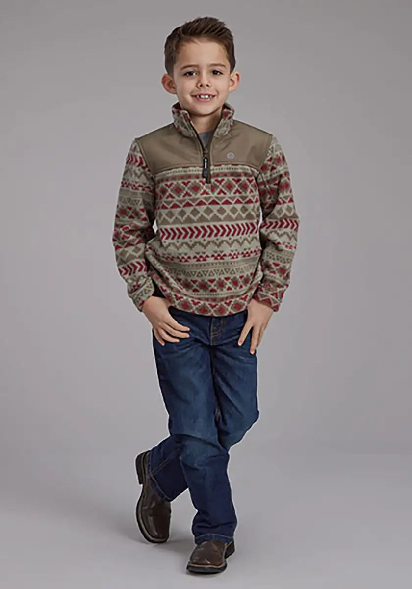 Roper | Boy's Aztec Print Microfleece Pullover