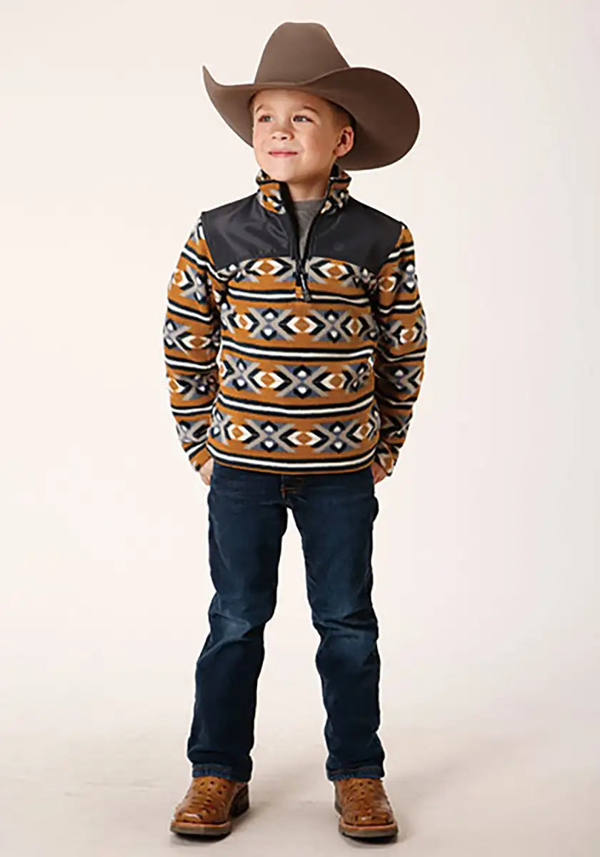 Roper | Boy's Aztec Print Microfleece Pullover