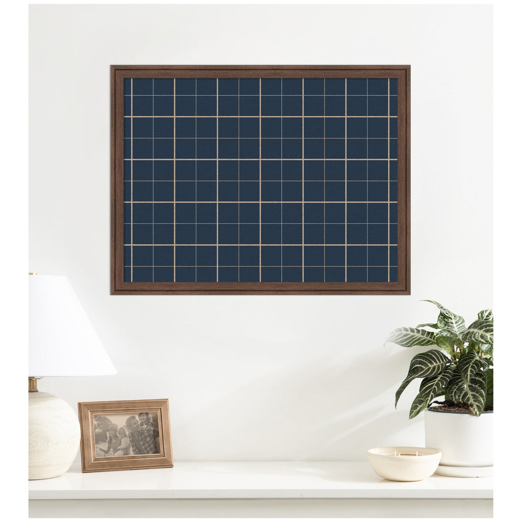 Framed Fabric Pinboard | Navy Blue Plaid - Multiple Sizes!
