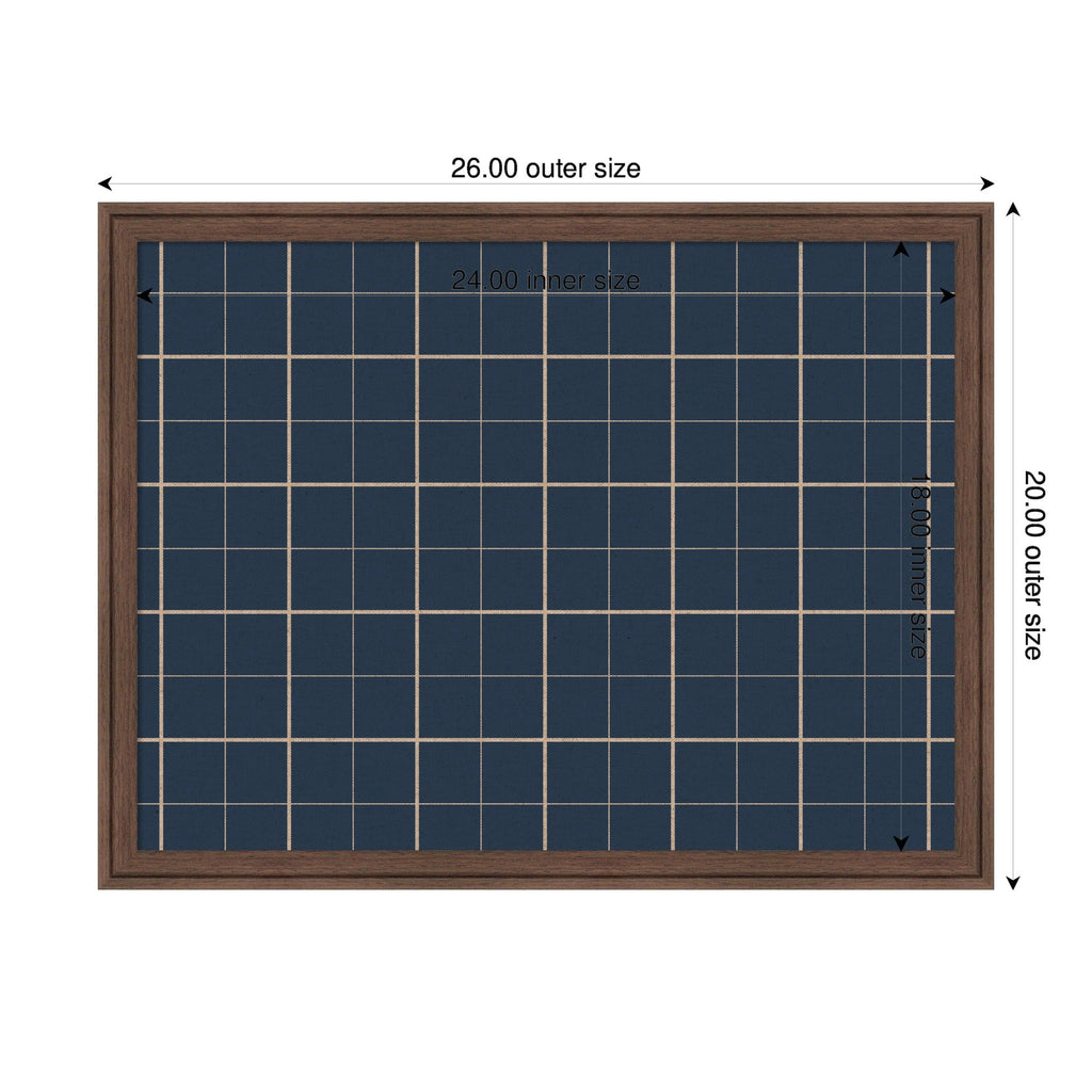 Framed Fabric Pinboard | Navy Blue Plaid - Multiple Sizes!