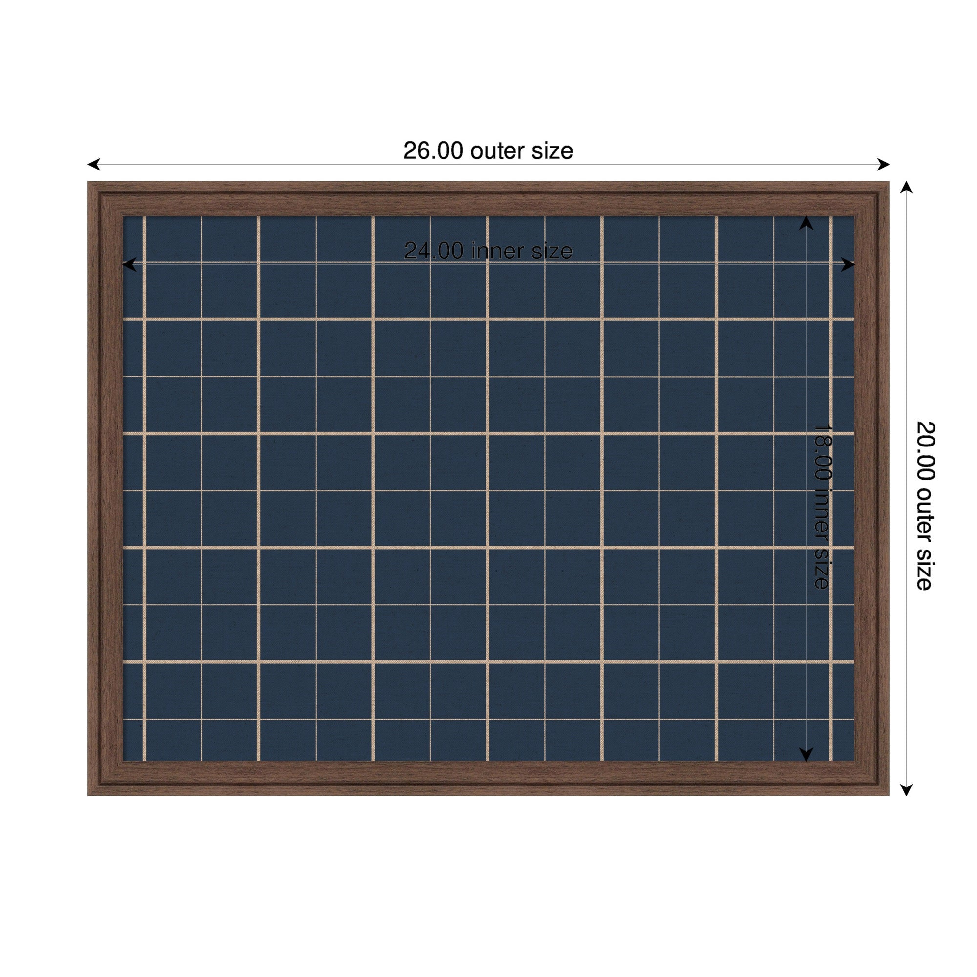 Framed Fabric Pinboard | Navy Blue Plaid - Multiple Sizes!