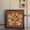 Mauve and Neutral Floral Western Quarter Horse Portrait Art Print