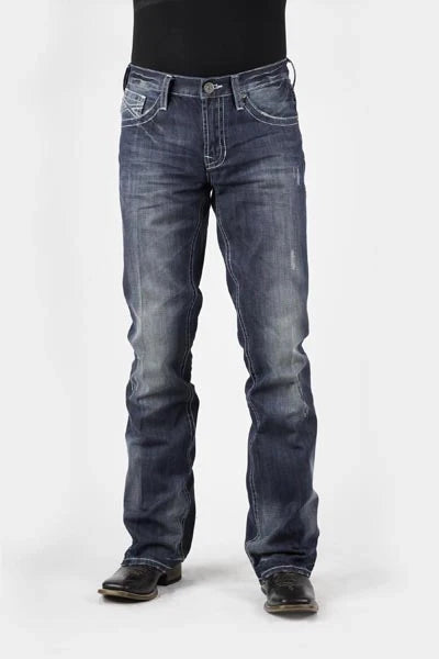 Stetson | Men's 1014 Fit Destructed Jean (Medium Wash)