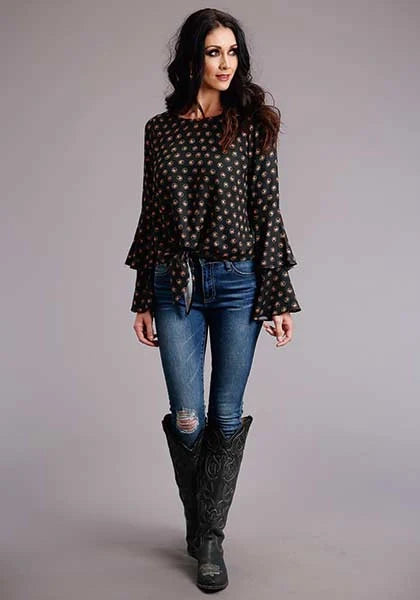 Stetson | 00442 Horse Polka Dot Bell Sleeve Blouse