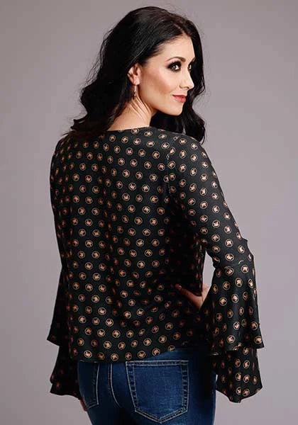 Stetson | 00442 Horse Polka Dot Bell Sleeve Blouse