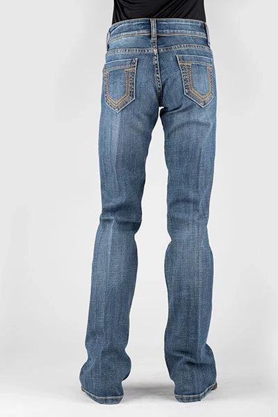Stetson | 816 Classic Stretch Boot Cut Horseshoe Pocket (Medium Wash)