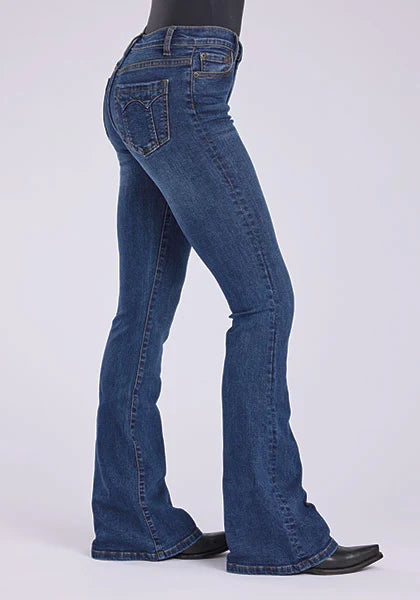 Stetson | Women's 921 High Waist Flare Fit Pieced Pocket Jean (Dark Wash)