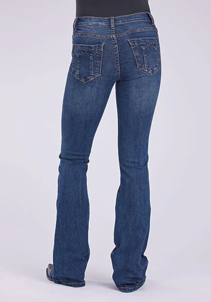 Stetson | Women's 921 High Waist Flare Fit Pieced Pocket Jean (Dark Wash)