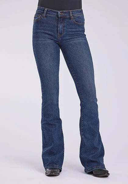 Stetson | Women's 921 High Waist Flare Fit Pieced Pocket Jean (Dark Wash)