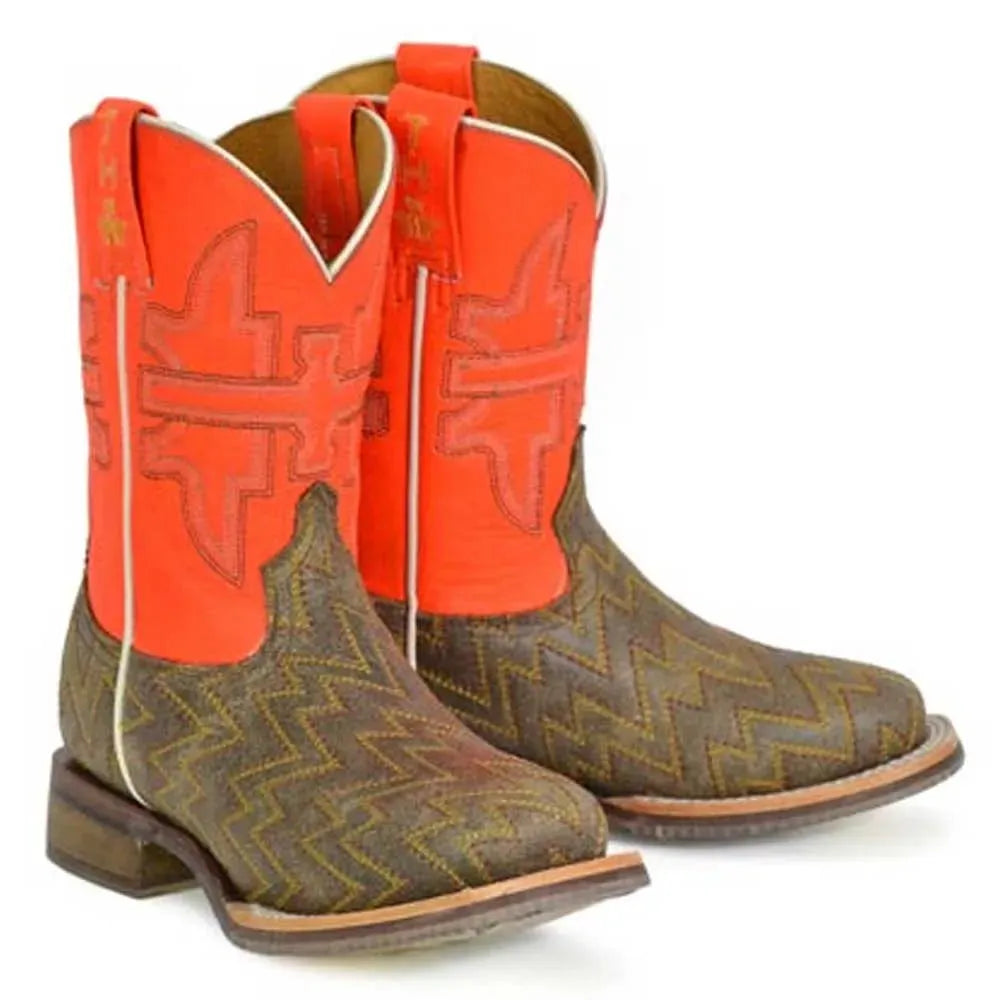 Tin Haul | Neon Thunder / Desert Rider Sole Little & Big Kids Cowboy Boot