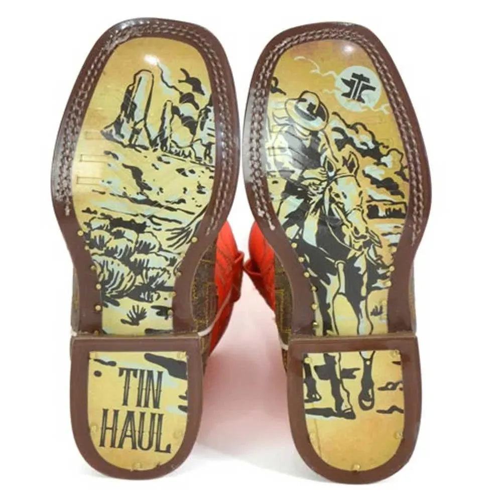 Tin Haul | Neon Thunder / Desert Rider Sole Little & Big Kids Cowboy Boot