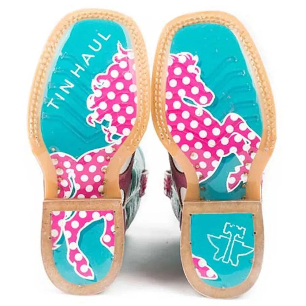 Tin Haul | Little Miss Dotty / Horse A Dot Sole Little/Big Kids Cowgirl Boot