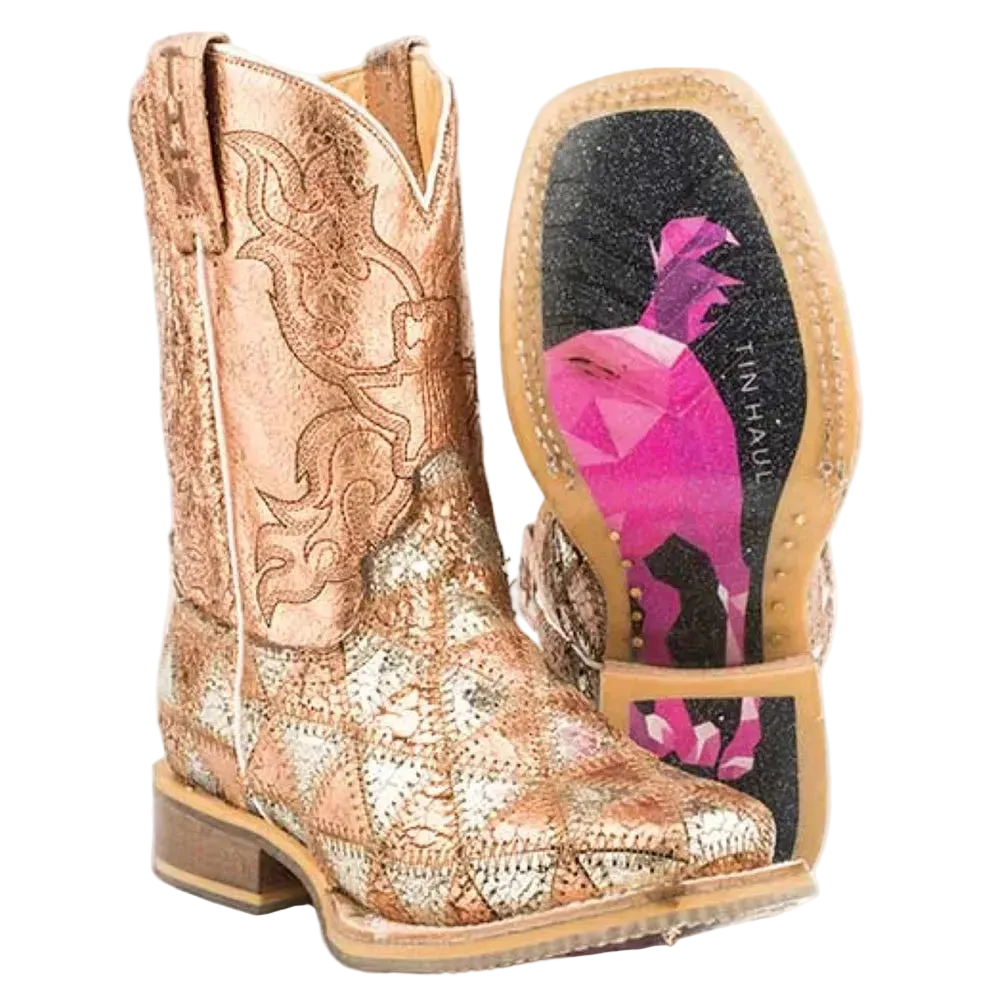 Tin Haul | Mish and Mash Geometric Pony Sole Little/Big Kids Cowgirl Boot