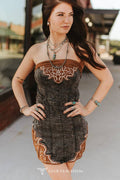 The Blair Black Wash Stretch Denim Dress