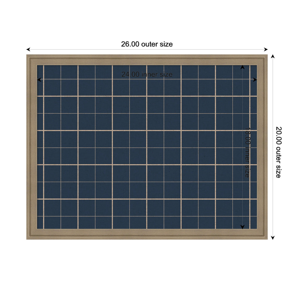 Framed Fabric Pinboard | Navy Blue Plaid - Multiple Sizes!