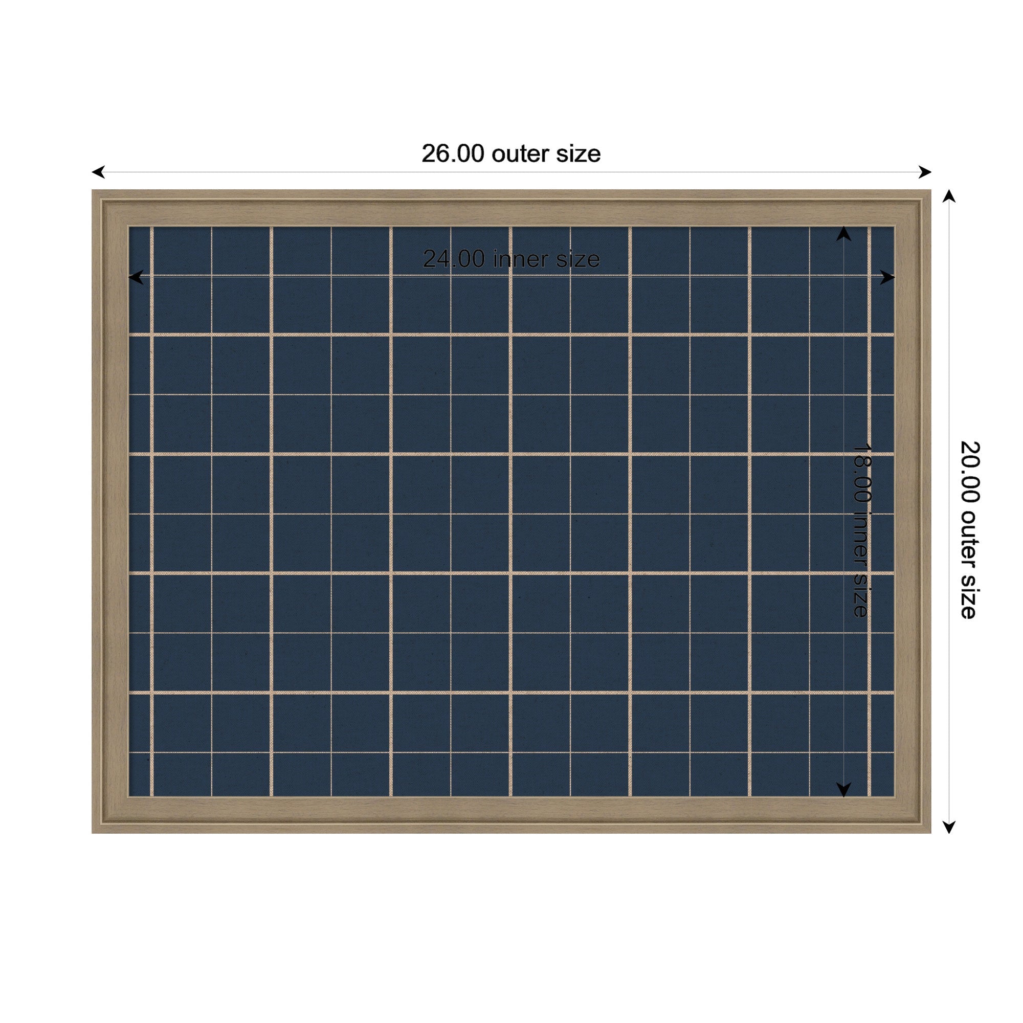 Framed Fabric Pinboard | Navy Blue Plaid - Multiple Sizes!