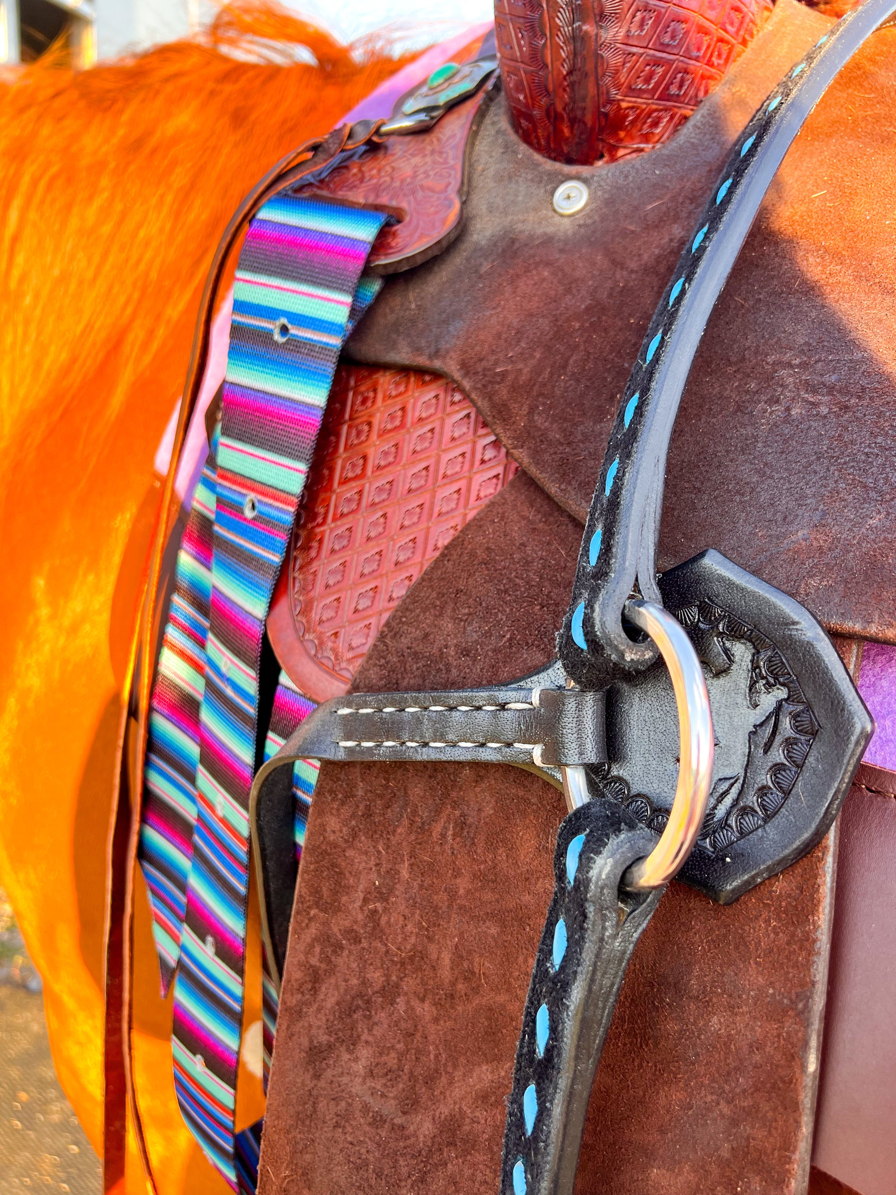 Hustle and Home BuckStitch Betty Tack Set Turquoise/Black