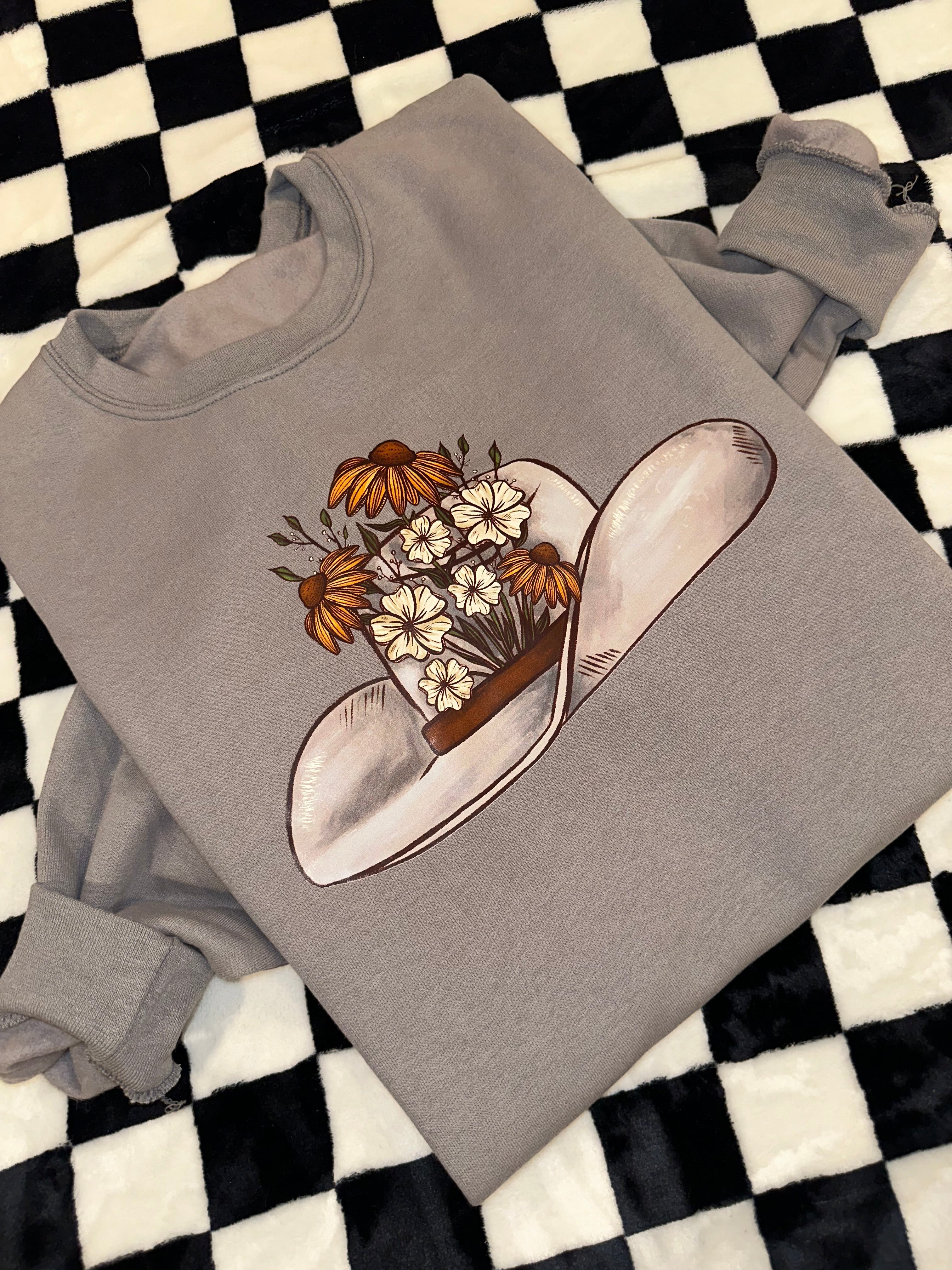 The Floral Silver Belly Hat Crewneck