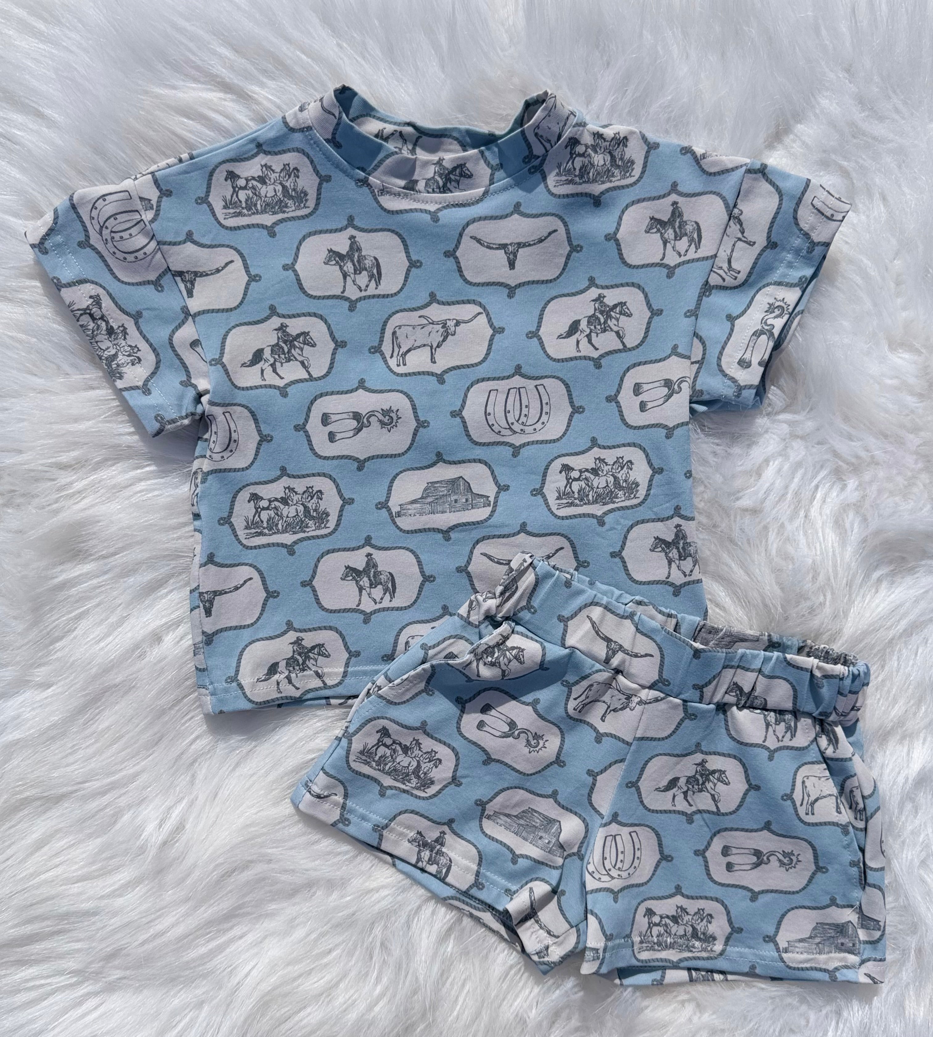 The Blue Western Short Set