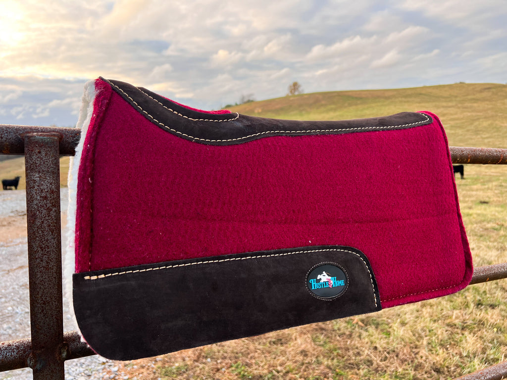 Hustle and Home Merlot Luxe Pony Contoured Felt Top/Fleece Lined Saddle Pad