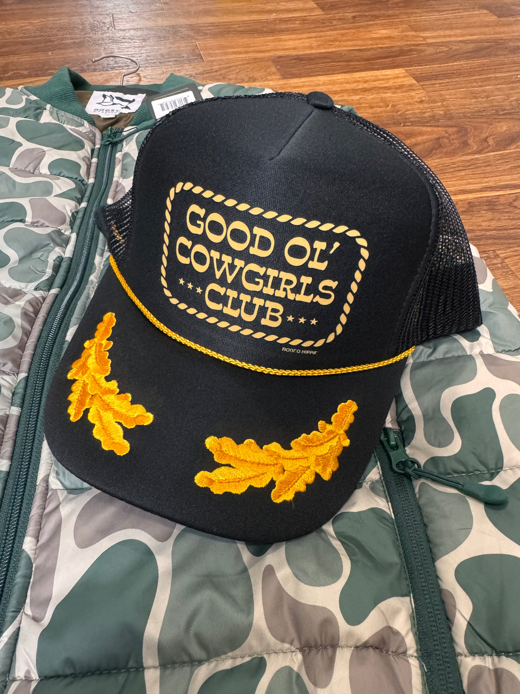 Good Ol’ Cowgirls Club Black & Gold Trucker