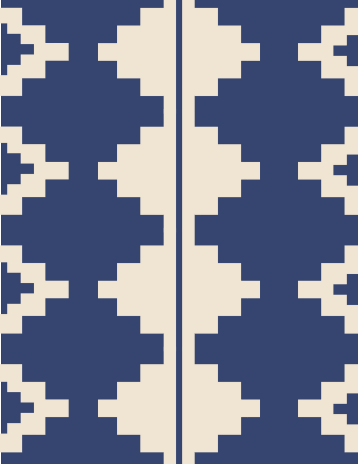 PRESIDIO NAVY + CREAM 100% COTTON -- 54"x74" Oversized Throw Blanket