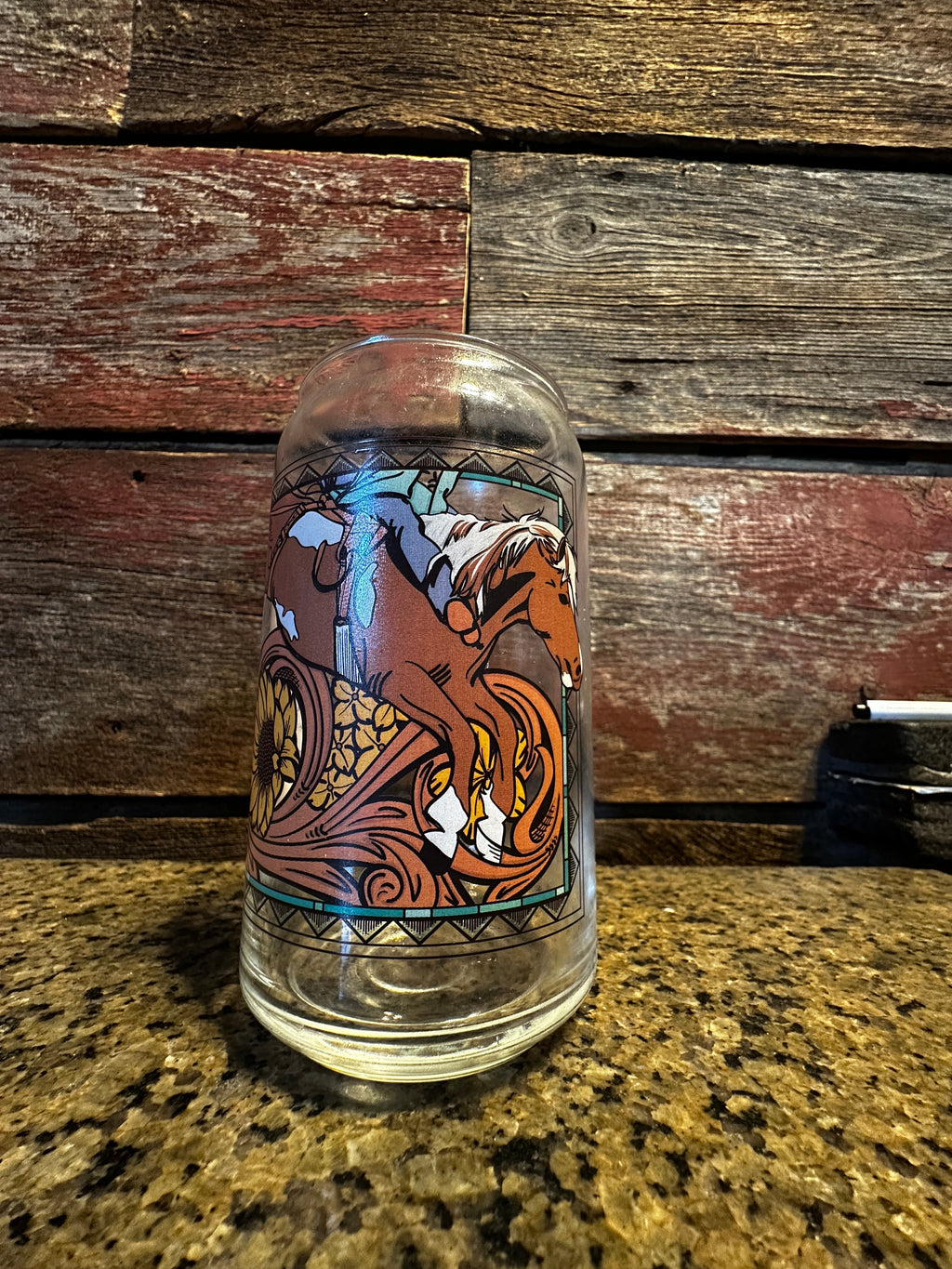 Glass Can Cup - Bareback Horse