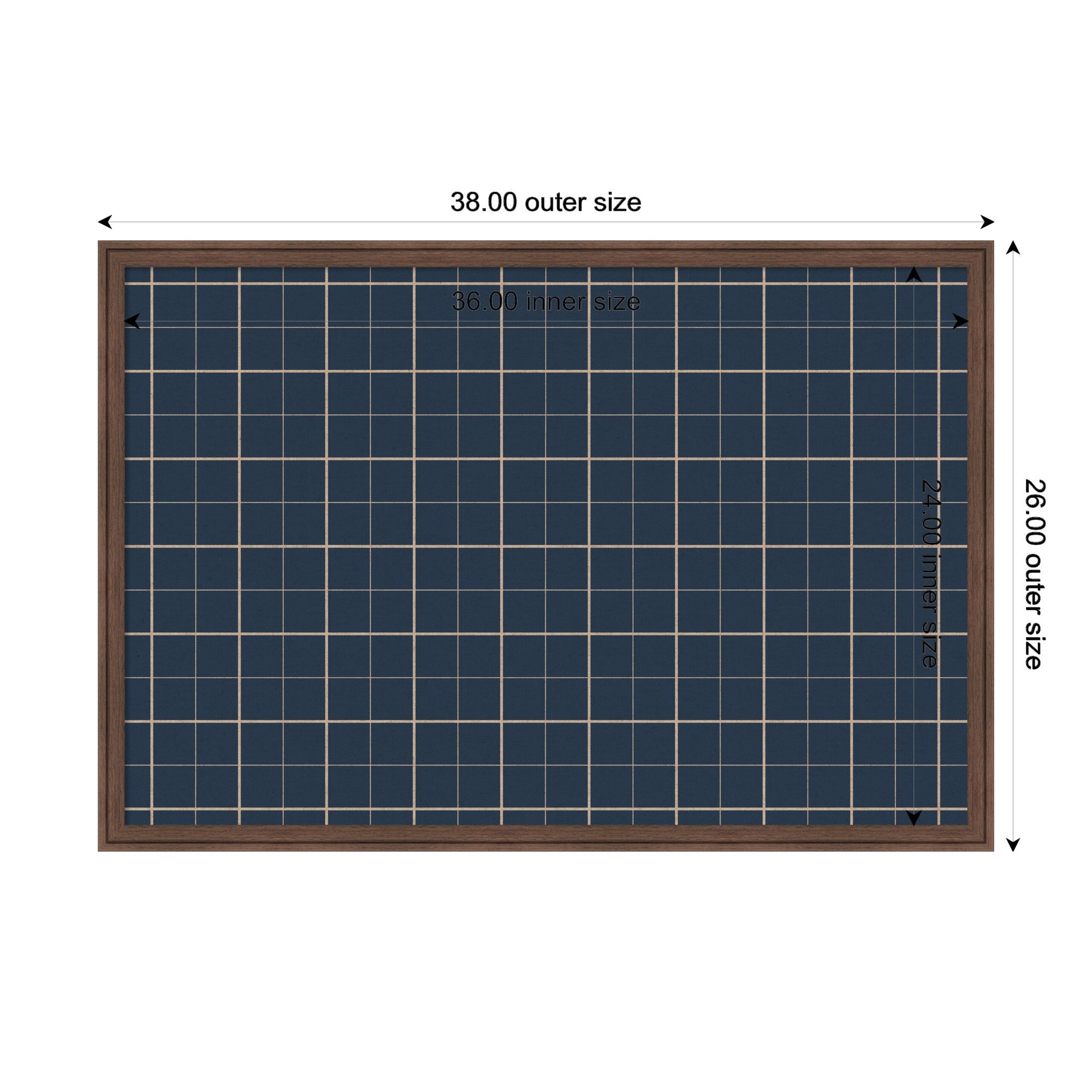 Framed Fabric Pinboard | Navy Blue Plaid - Multiple Sizes!