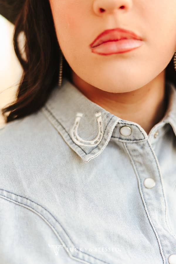 The Jolie Sunfaded Pearl Snap Top