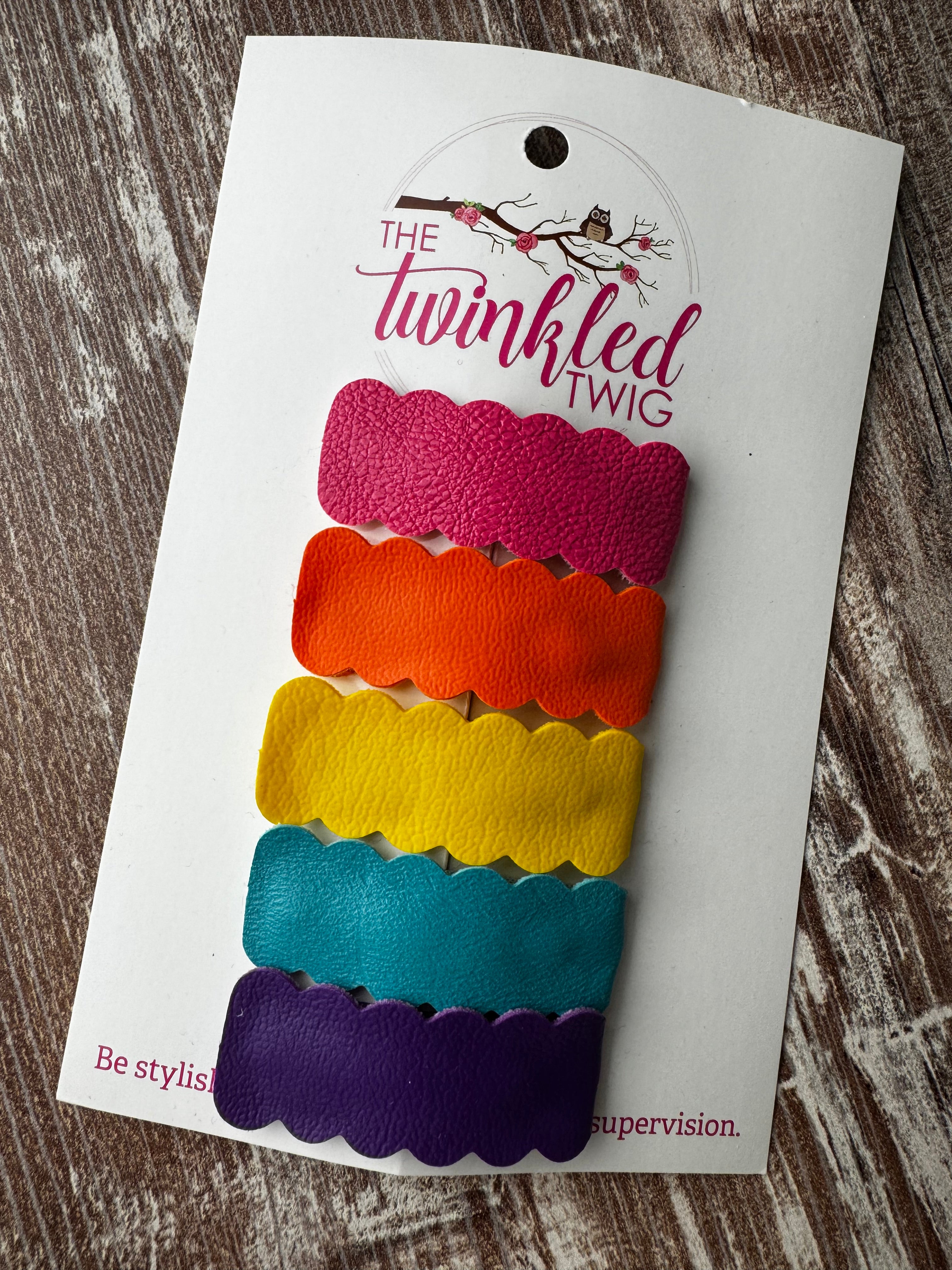 Handmade Hair Clip Set - Spring Rainbow