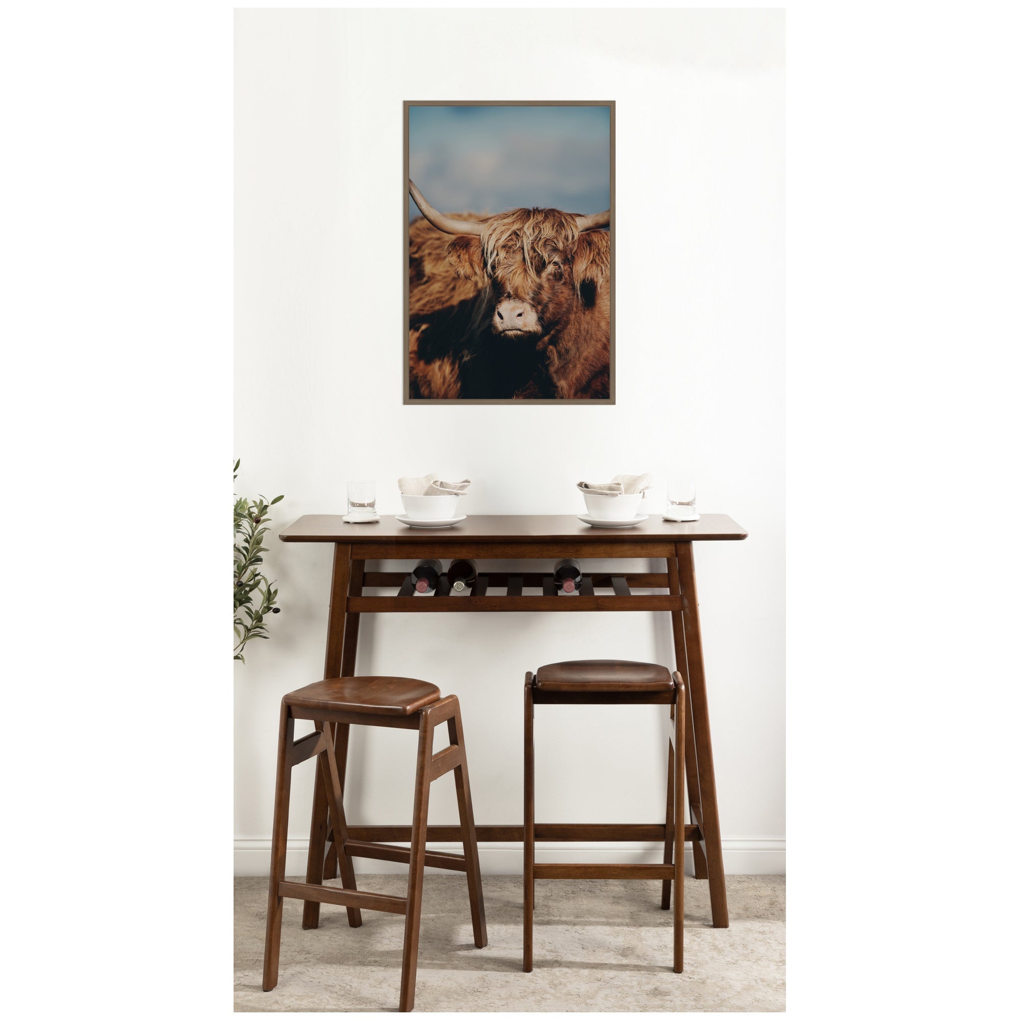 Highland Cow No. 5 by Laura Evans Framed Canvas Wall Art Print