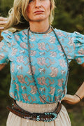 The Jillian Boot Print Puff Top