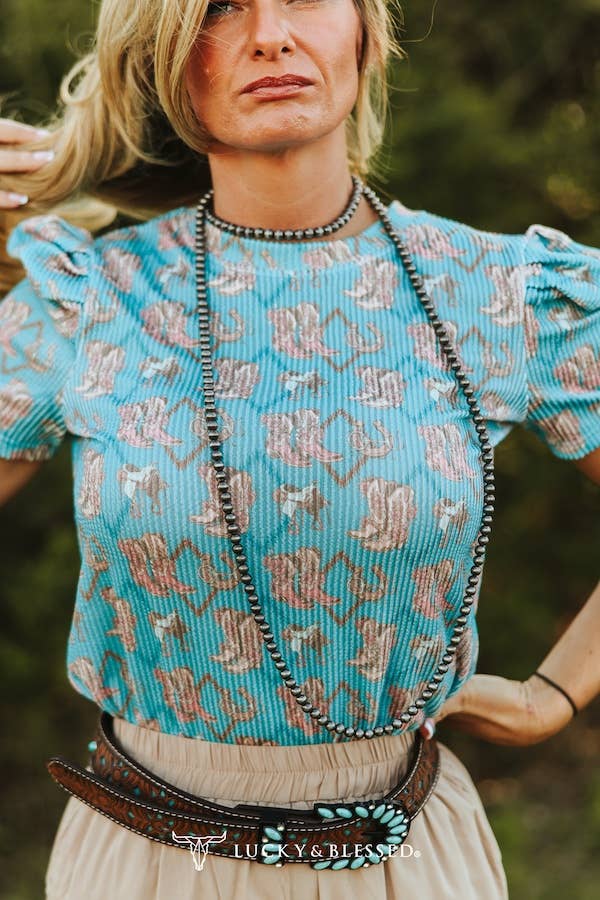 The Jillian Boot Print Puff Top