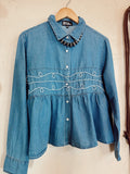 The Loopty Lou Long Sleeve Denim Top **L/XL