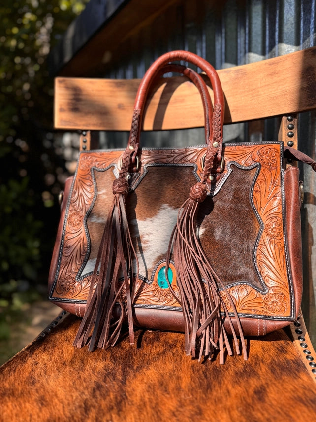 Western Elegance Cowhide Handbag