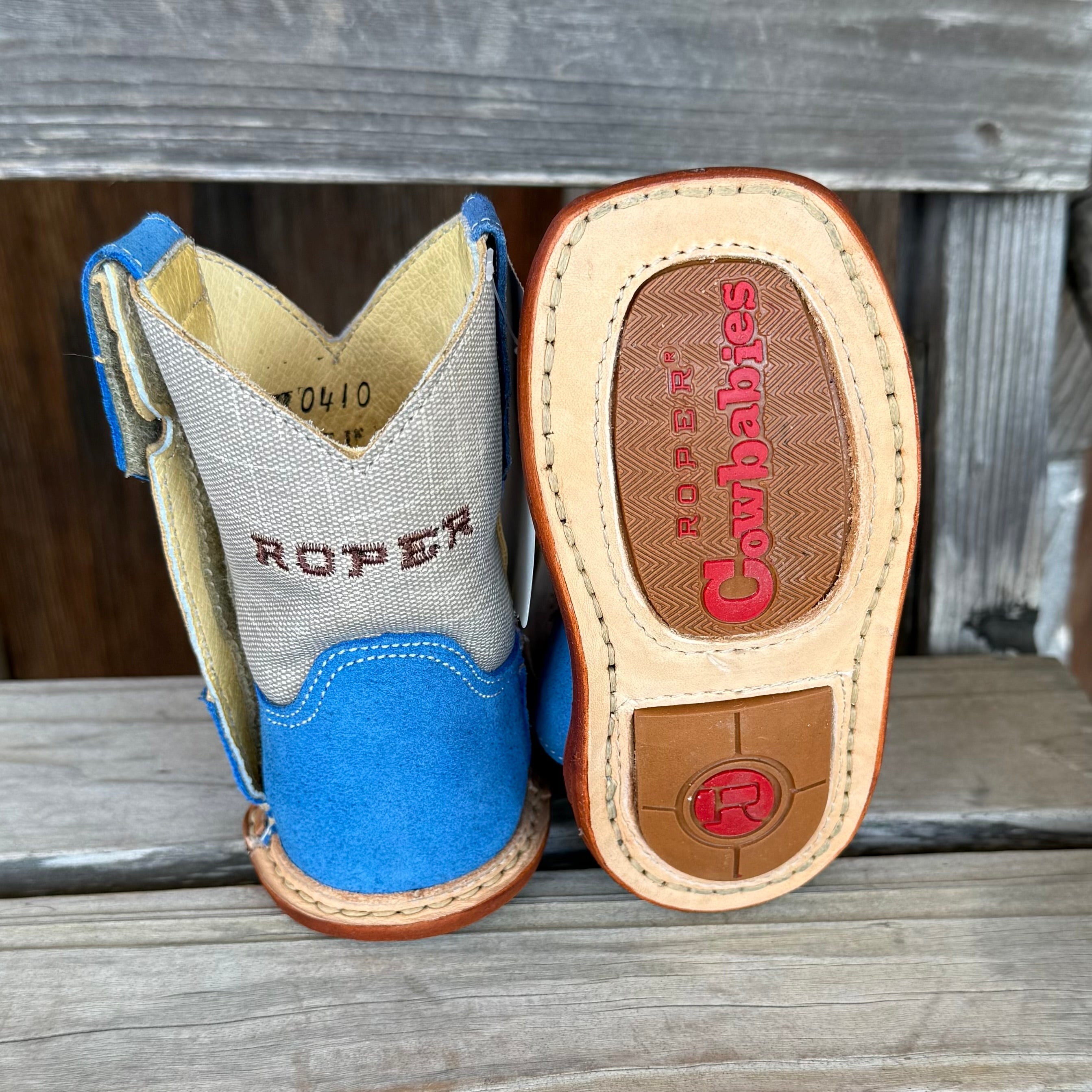 Roper | Toddler Blue Suede Bull Rider Boots