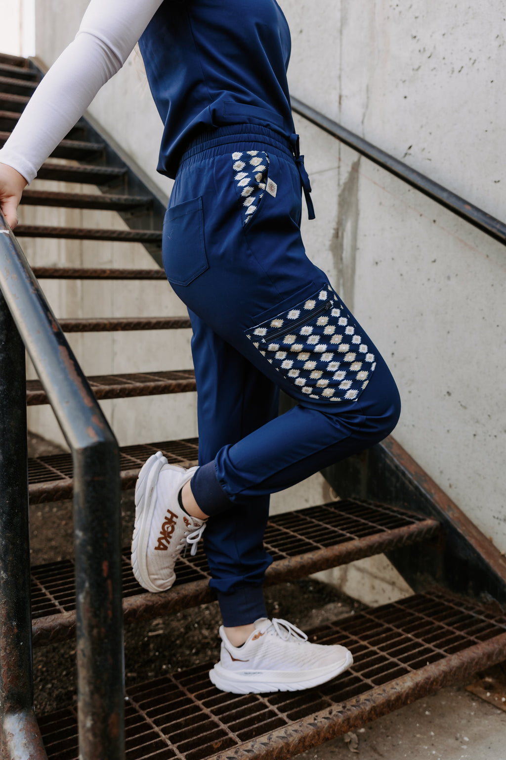 Navy Aztec Jogger Scrub Pants | Spurrin’ Scrubs