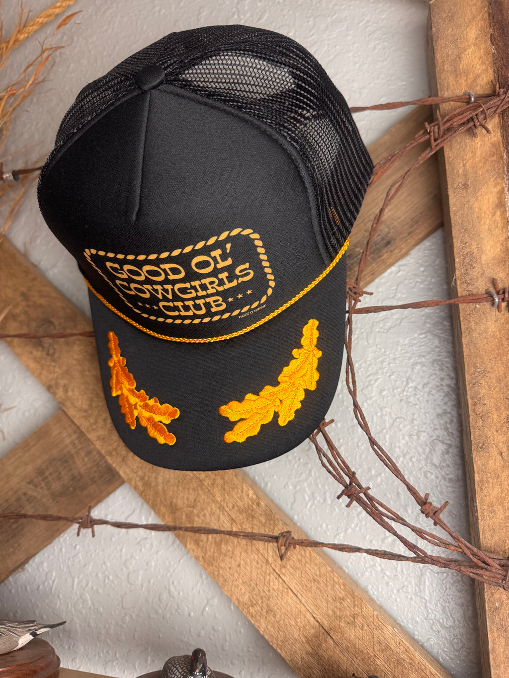 Good Ol’ Cowgirls Club Black & Gold Trucker