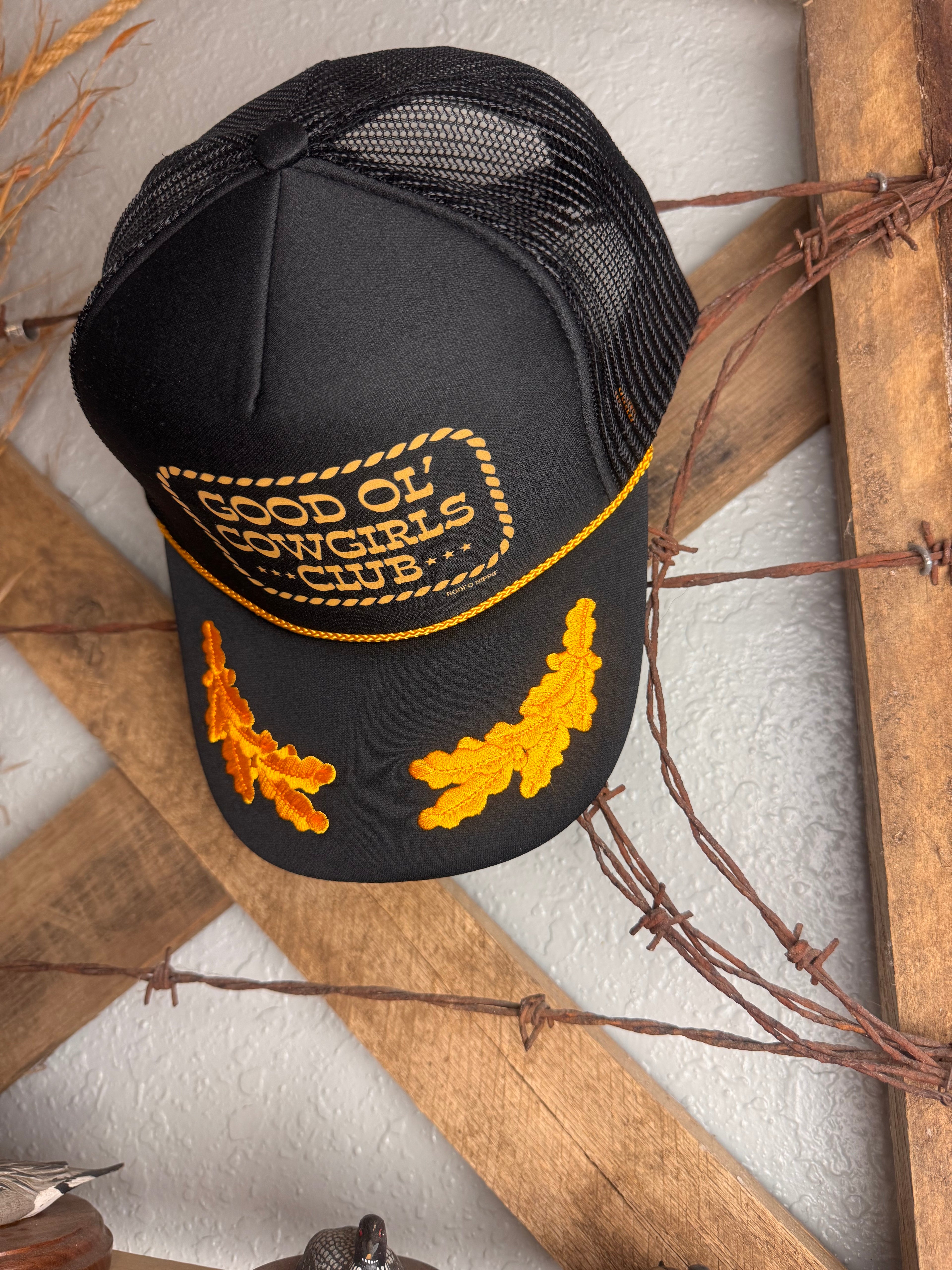 Good Ol’ Cowgirls Club Black & Gold Trucker