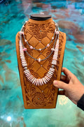 Pink Conch Stack – 3 Piece Layered Necklace Set