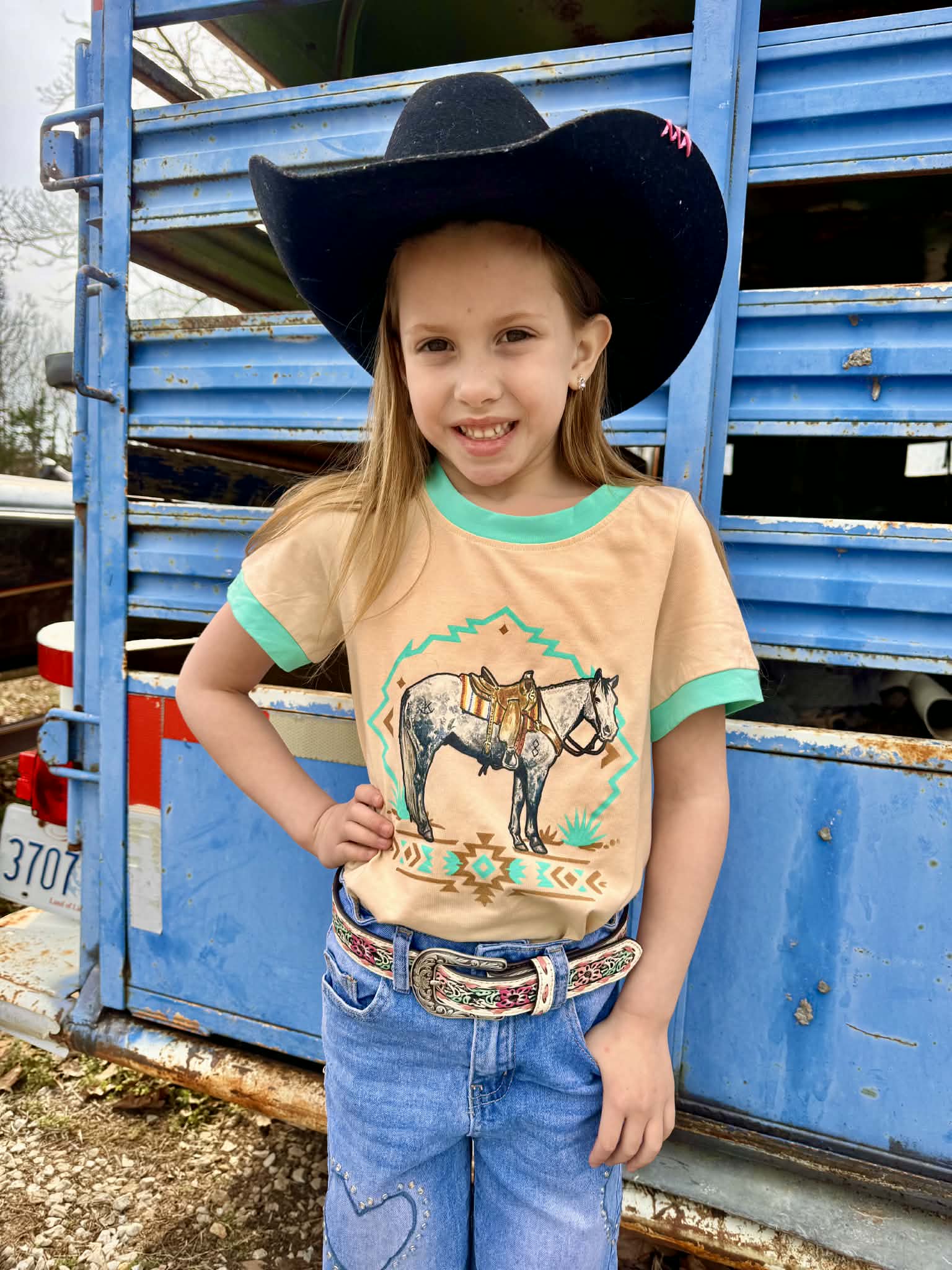 The Mini Turquoise Trail Ringer Tee