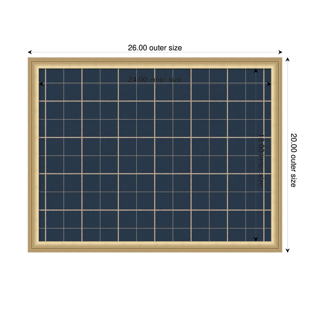 Framed Fabric Pinboard | Navy Blue Plaid - Multiple Sizes!