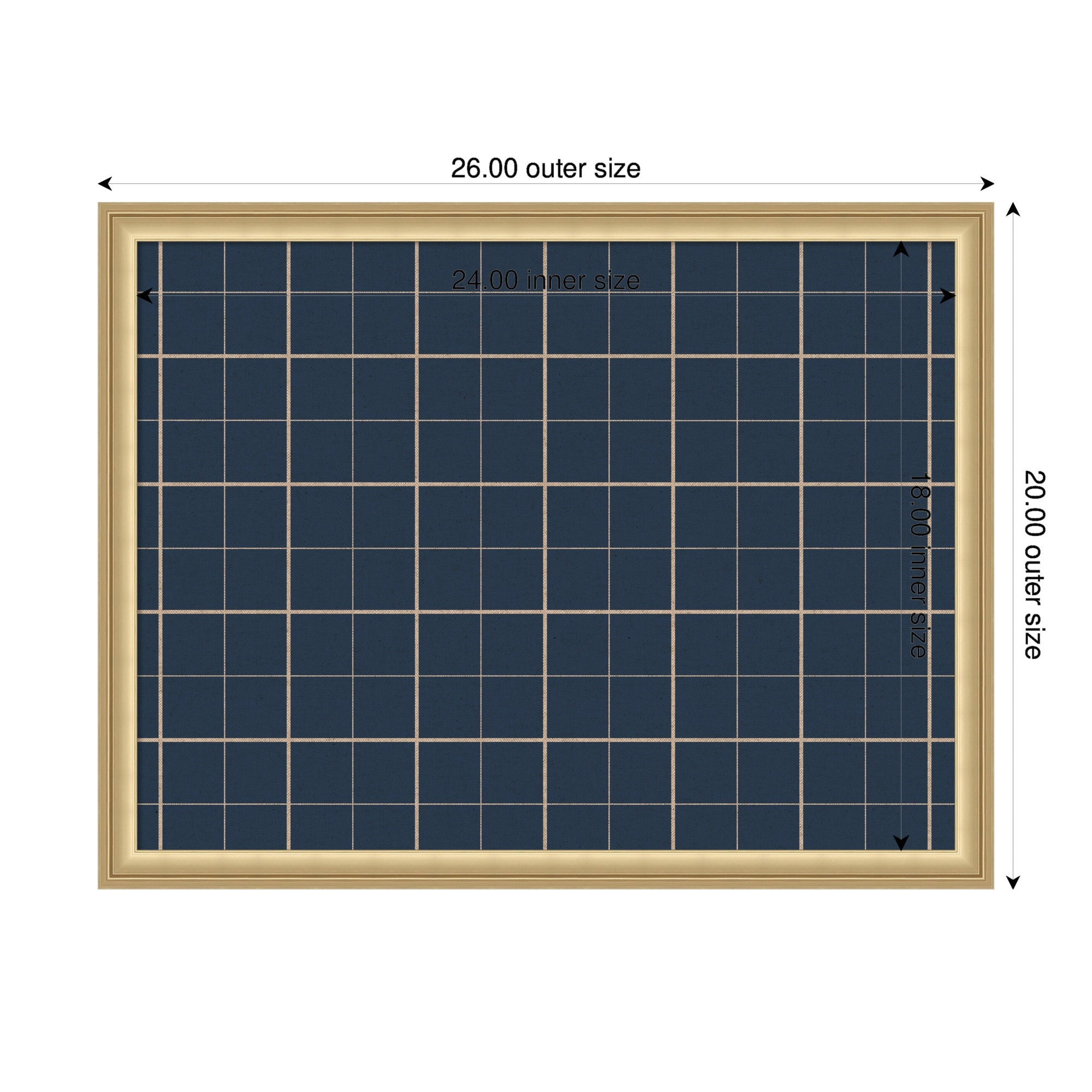 Framed Fabric Pinboard | Navy Blue Plaid - Multiple Sizes!