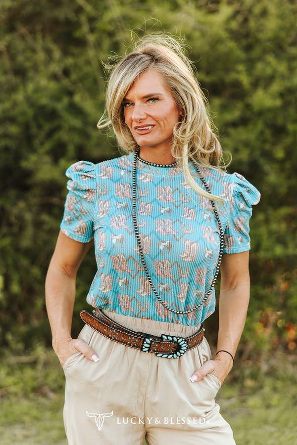 The Jillian Boot Print Puff Top