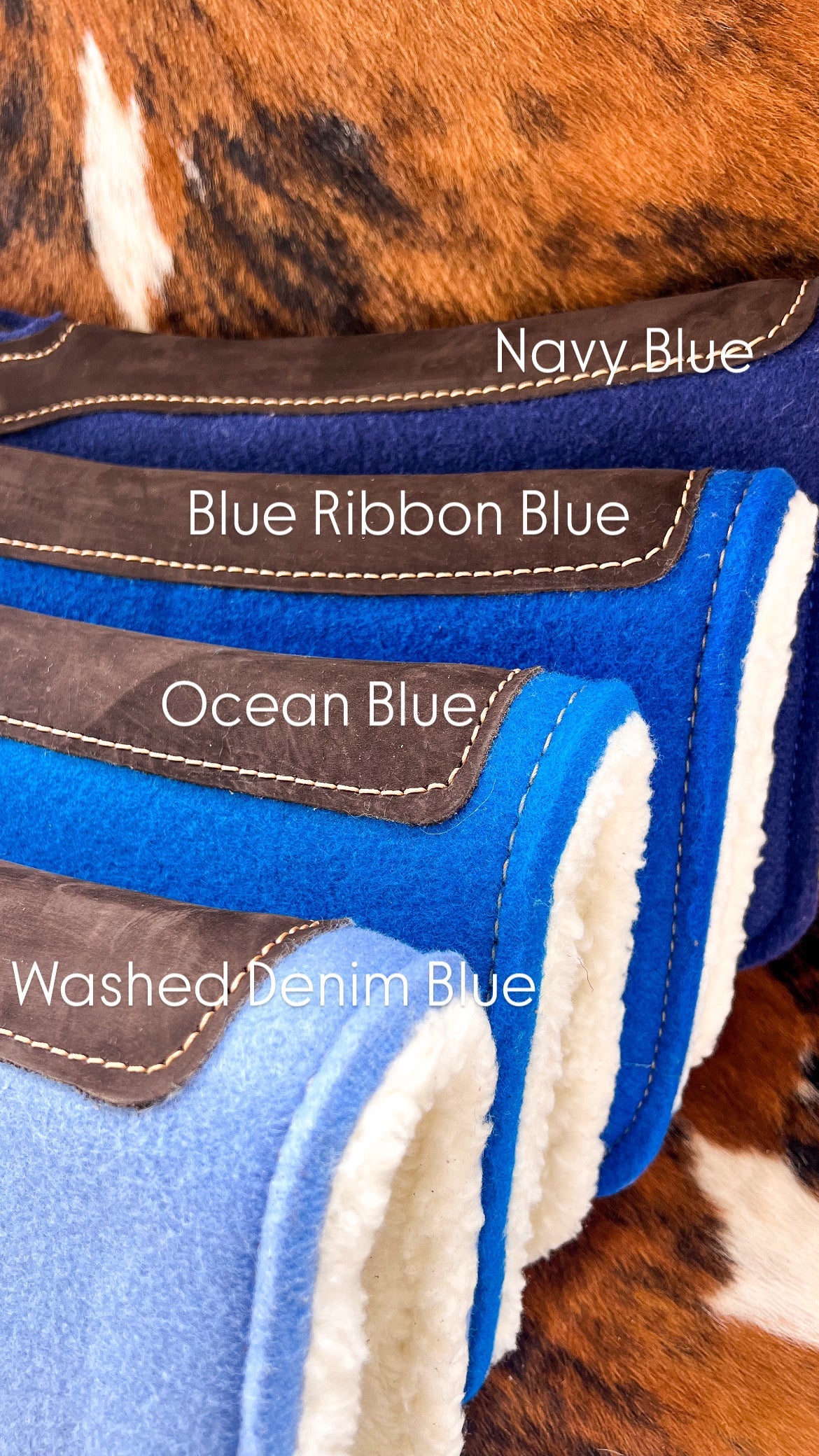 Hustle and Home Navy Blue Luxe Pony Contoured Felt Top/Fleece Lined Saddle Pad