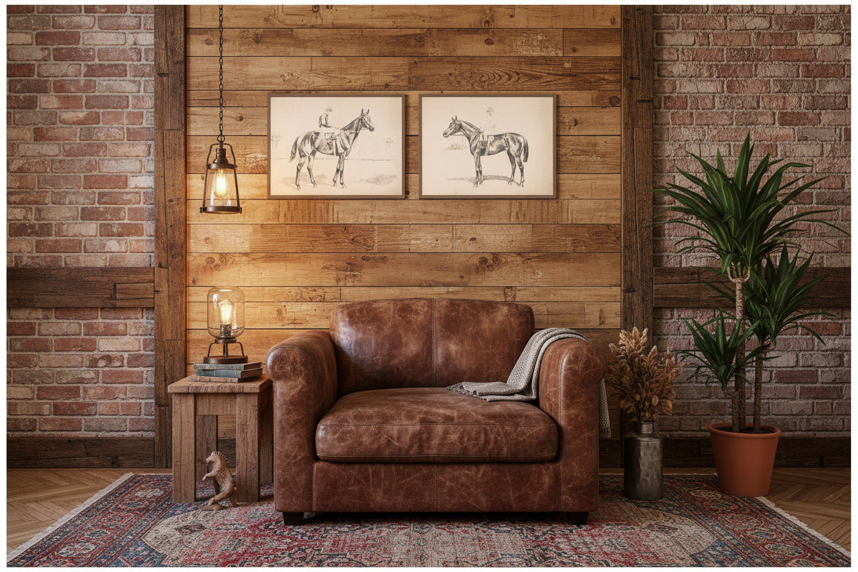 Portrait of Race Horse And Mounted Jockey 2 Piece Framed Canvas Wall Art Set by Nostalgia Prints